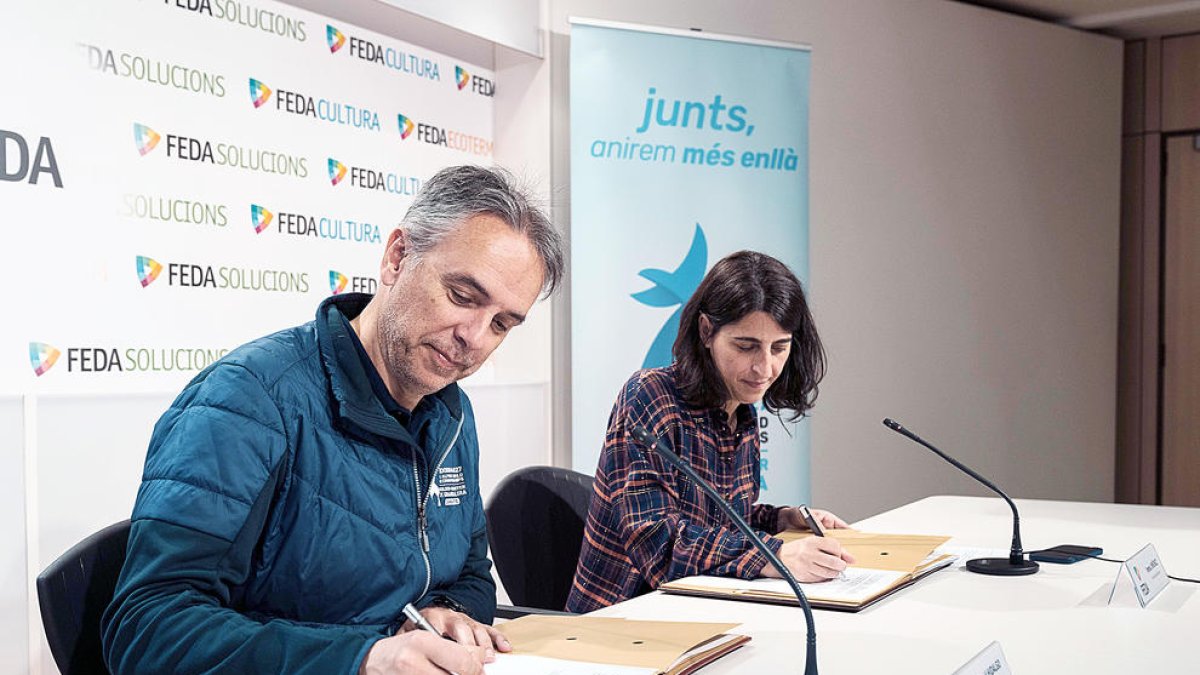 David Hidalgo, director general de la candidatura, amb Imma Jiménez, de FEDA.