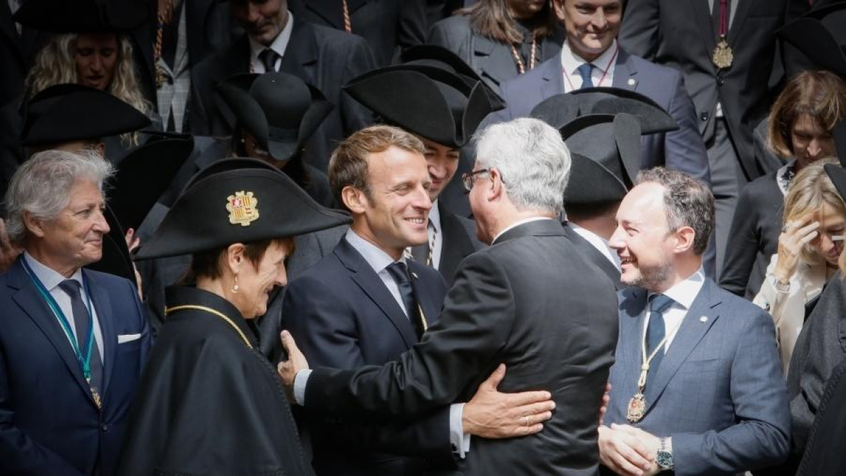 Imatge d'arxiu d'una visita de Macron al Principat.