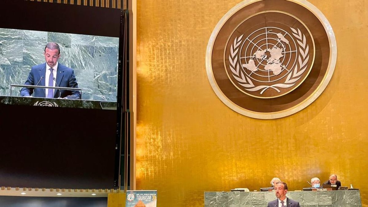 Jordi Torres en la intervenció a l'ONU
