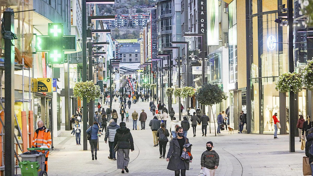 L'avinguda Meritxell d'Andorra la Vella.