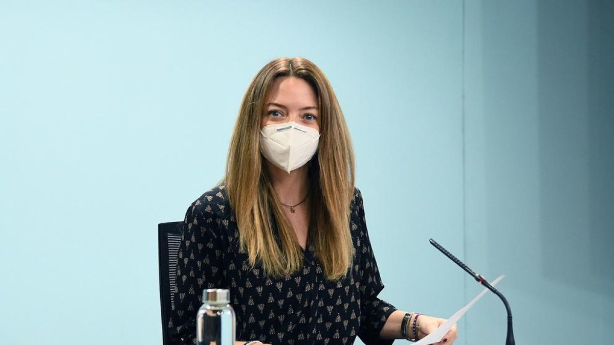 Helena Mas en la compareixença d'avui dilluns