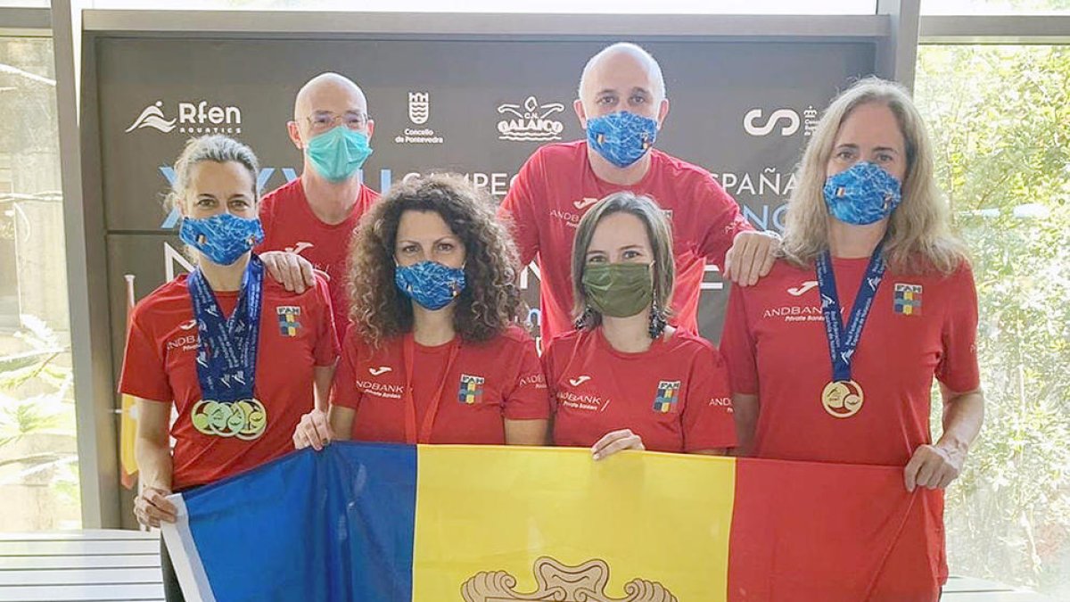 La representació de laa Federació Andorrana a Pontevedra.