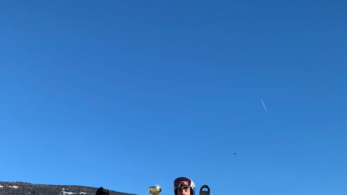 Axel Esteve al podi de Kronplatz.