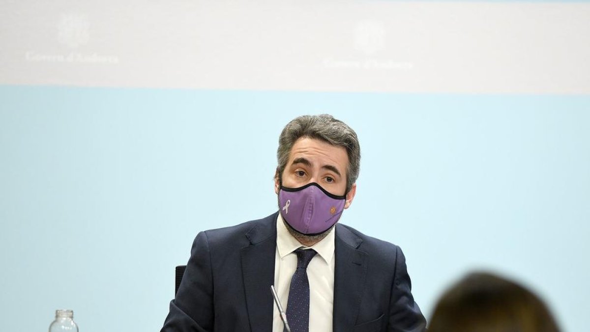 Eric Jover en la roda de premsa de consell de ministres d'avui
