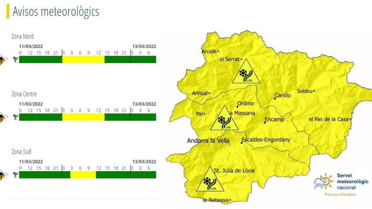 Demà la neu pot baixar als 1.000, deixant uns 5 centímetres al fons de la vall