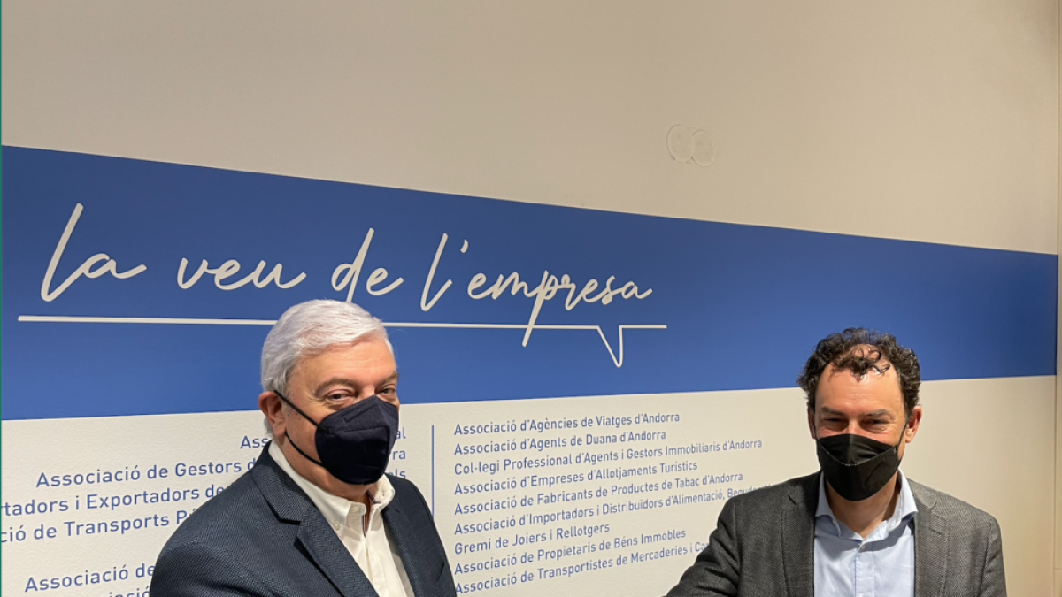 El president de la CEA, Gerard Cadena i el president de l'AIDABA, Jordi Prat