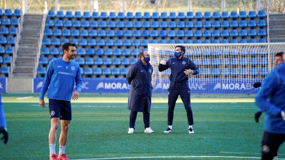 Entrenament de l'FC Andorra a l'Estadi Nacional.