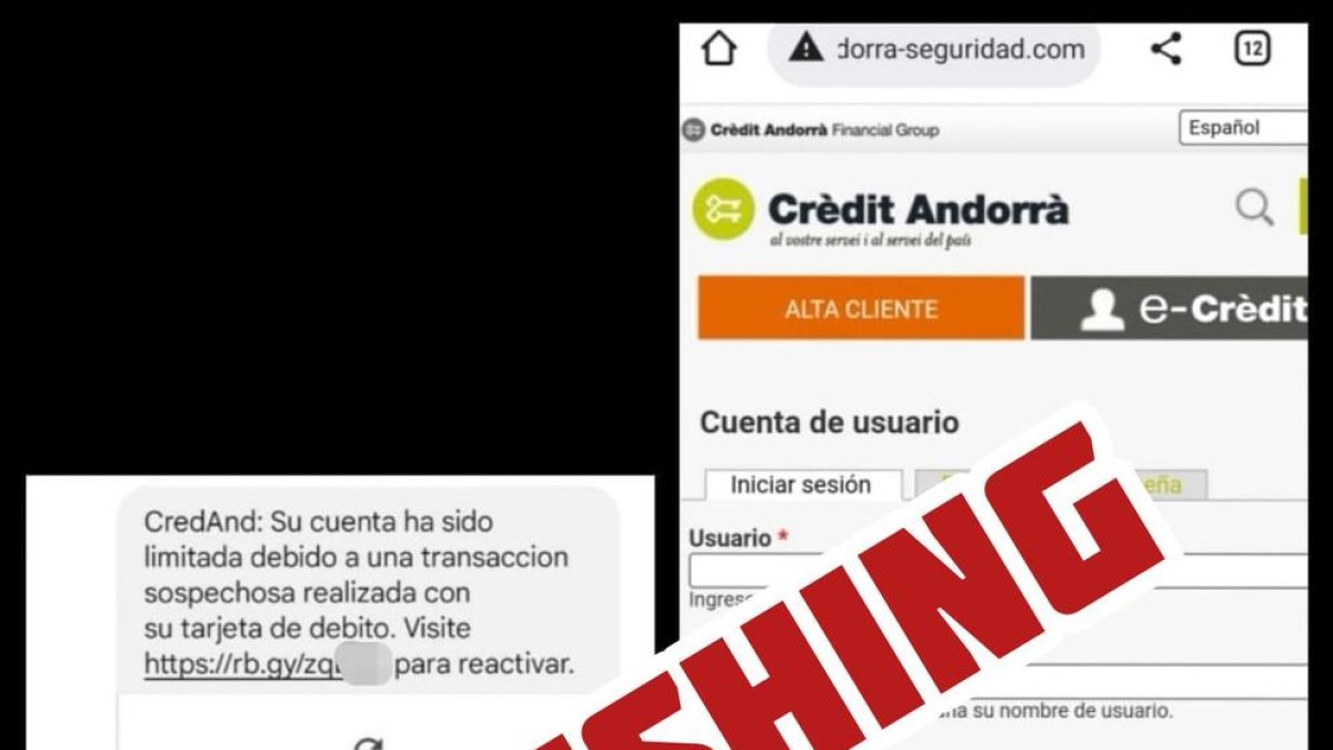 Imatge del missatge fraudulent.