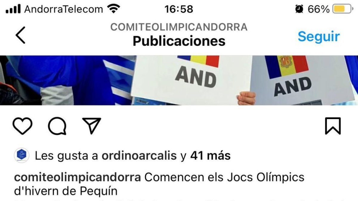 Post publicat a Instagram pel COA