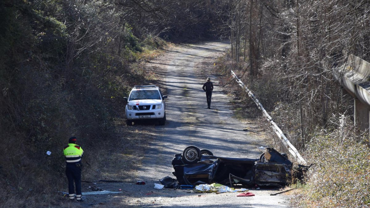 Estat del cotxe després de l'accident.