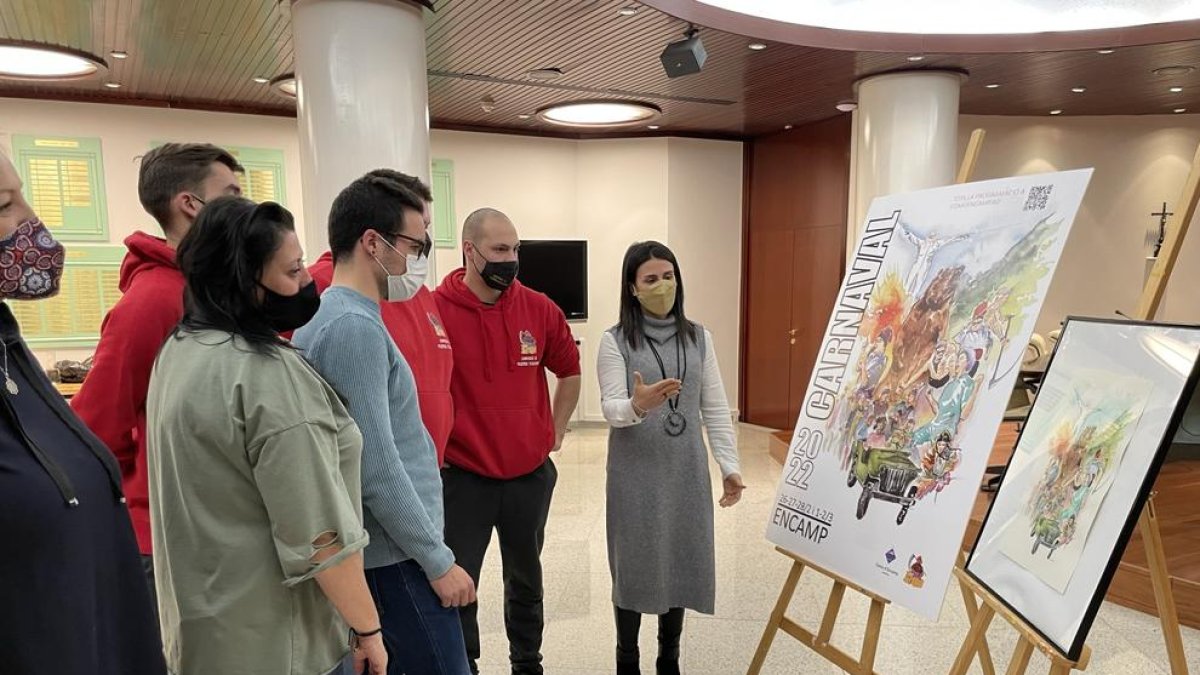L'aquarel·la original que il·lustra el cartell és obra de l'encampadana Àstrid Janer