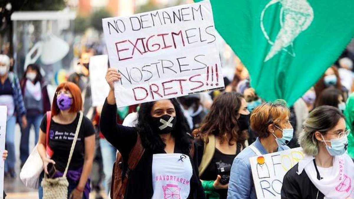 Manifestació a favor de la despenalització de l'avortament.