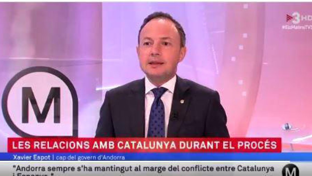 El cap de Govern, Xavier Espot, durant l'entrevista.