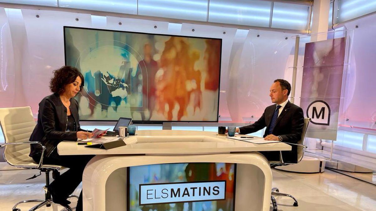 Xavier Espot durant l'entrevista a TV3.