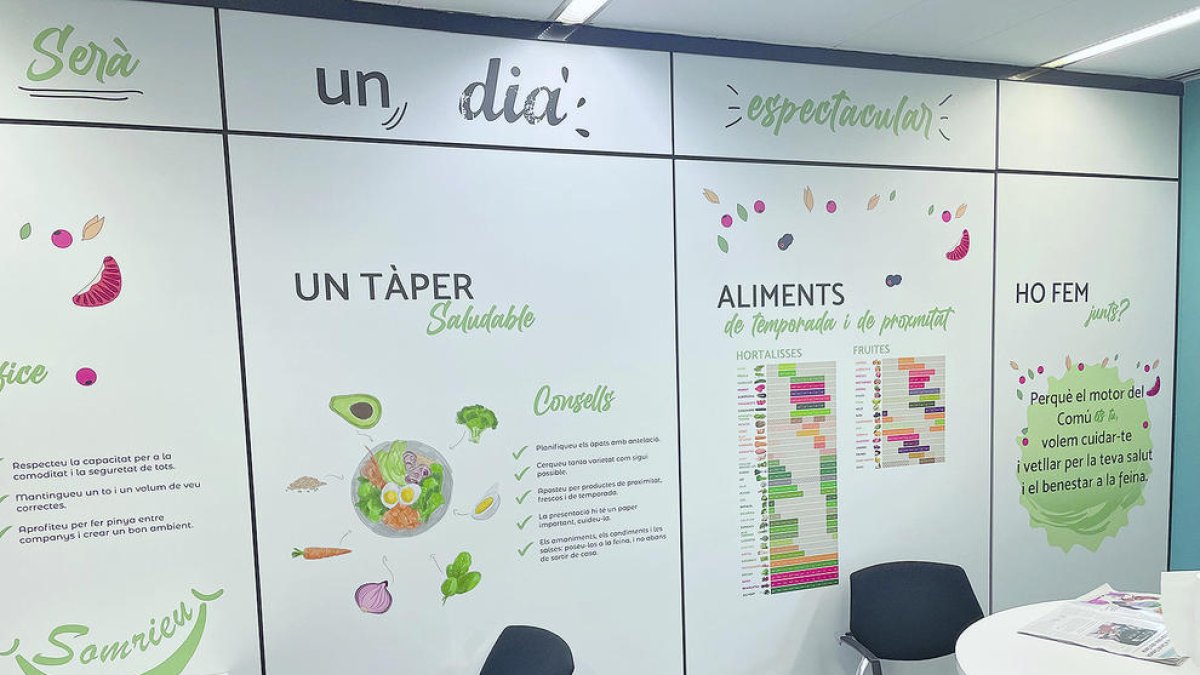 El nou espai de menjador amb consells sobre una alimentació saludable.