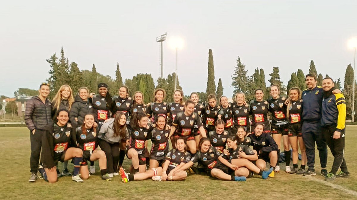 La plantilla del VPC Andorra, en un duel anterior.