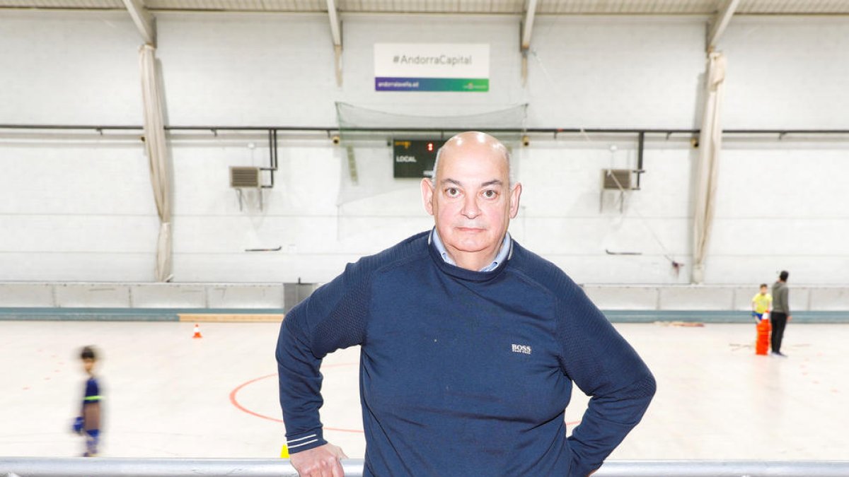 El nou president de l'Andorra HC, David Bover, ahir al pavelló Comunal.