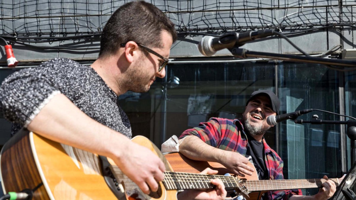 Joan Hernández i Lucas Barreiro, ahir a la Massana.