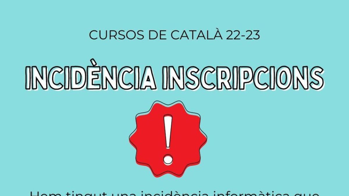 Incidència en les inscripcions dels cursos de català