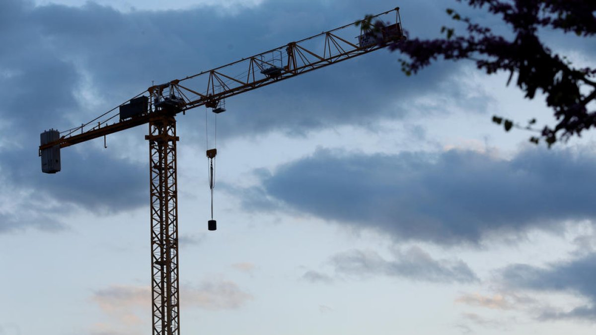 La grua d'un edifici en construcció.