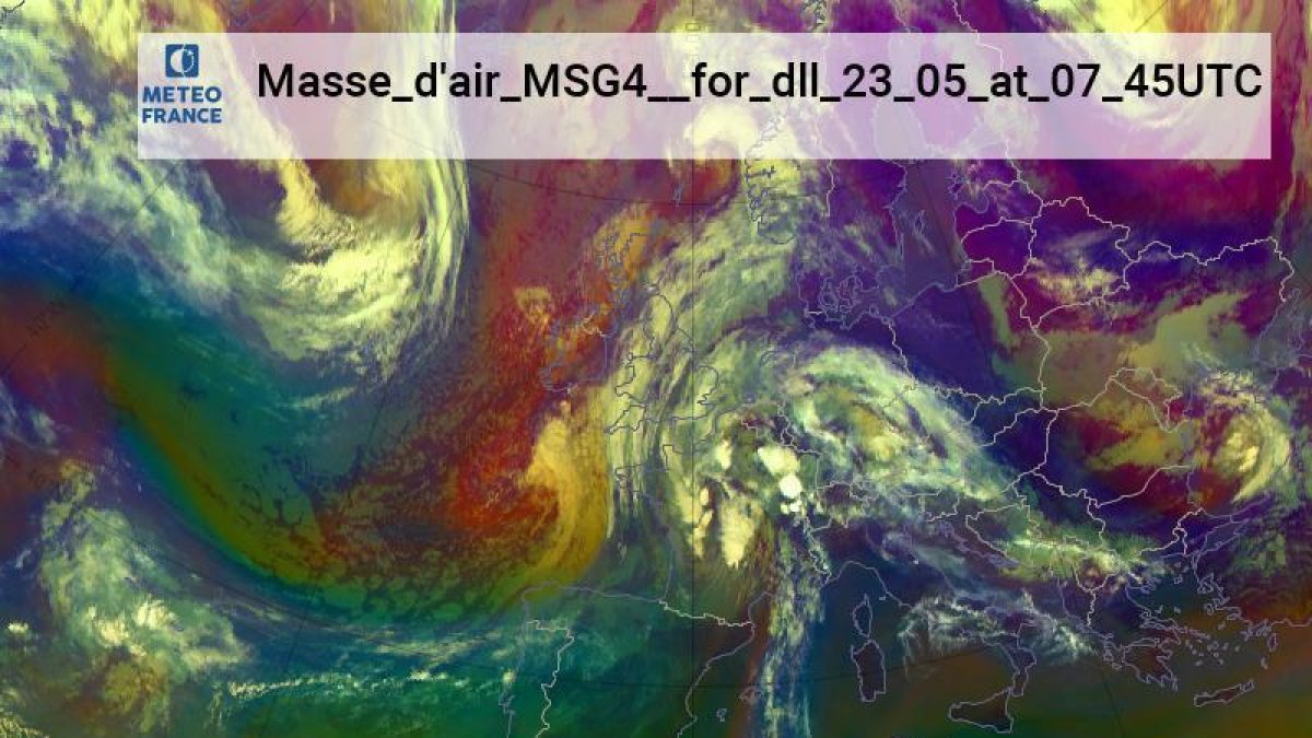 Mapa de previsió amb l'arribada d'un front