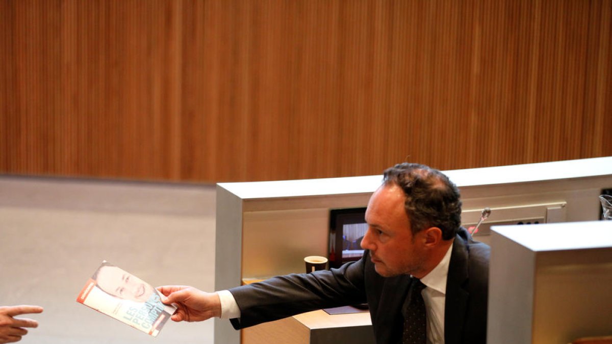 Xavier Espot en un moment del debat d'ahir al Consell General.