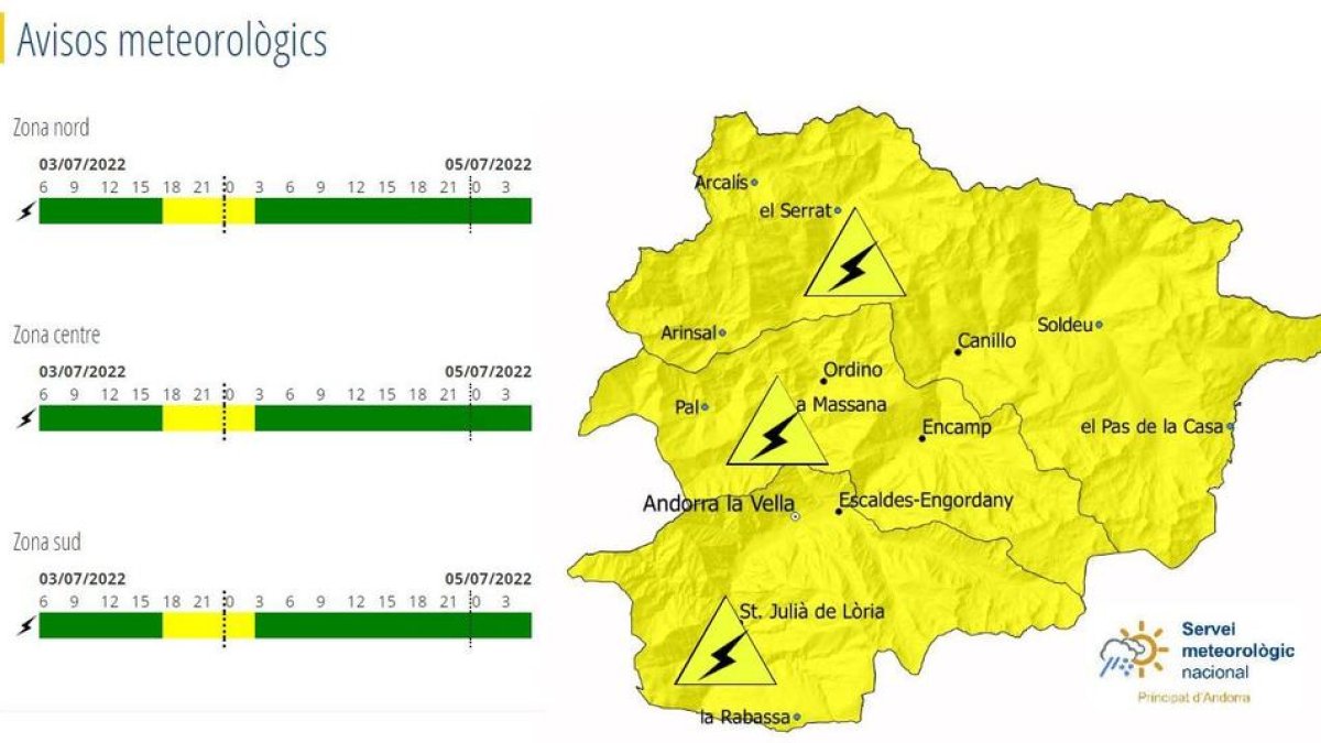 Avís groc per tempestes