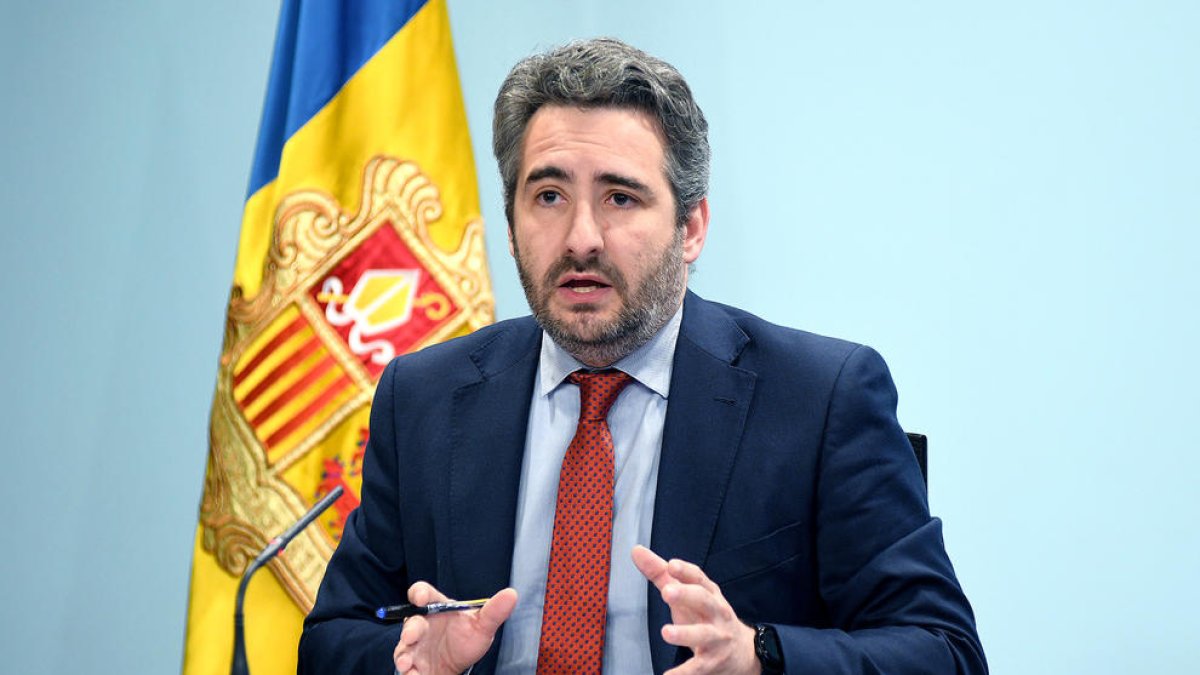 Eric Jover durant la roda de premsa del consell de ministres.