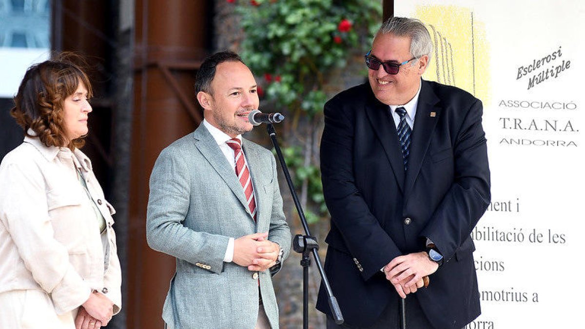 Jacint Risco i Xavier Espot durant els parlaments.