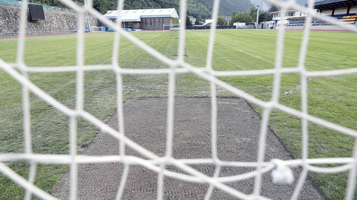 Gespa de l'Estadi Comunal Joan Samarra.