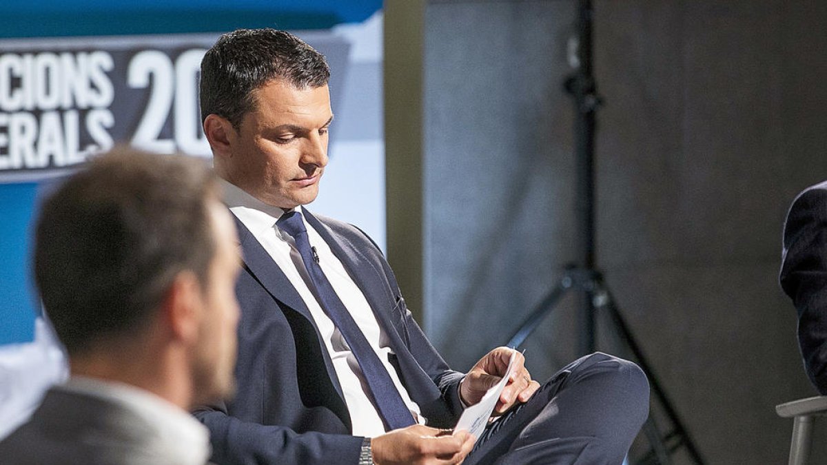 El líder de Liberals, Jordi Gallardo, durant la campanya electoral.