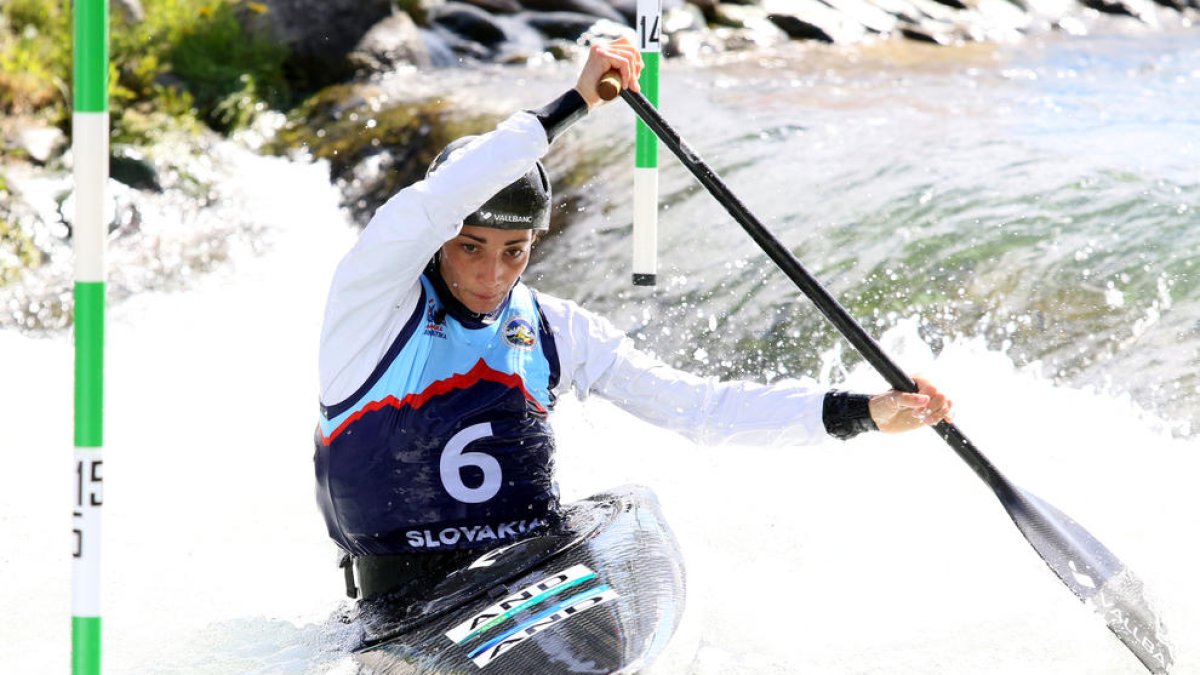 Doria, durant les eliminatòries de canoa.