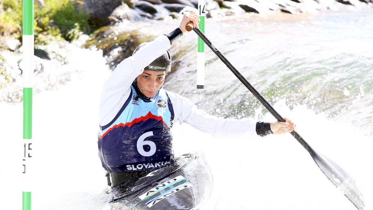 Mònica Doria, a les eliminatòries de canoa.