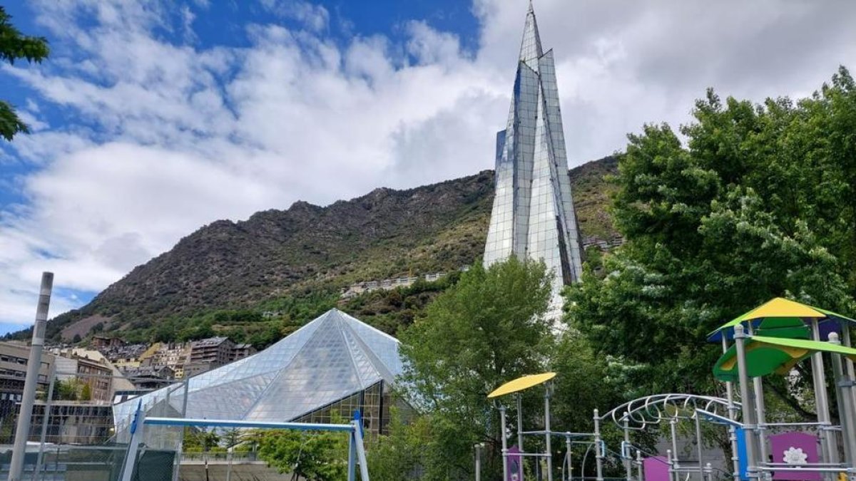 Un dels parcs d'Escaldes que s'està millorant