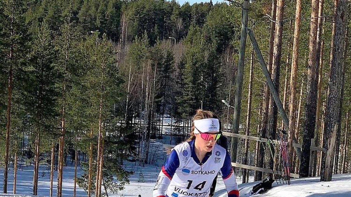 Gina del Rio, en un moment de la cursa de 'cross-country', ahir.