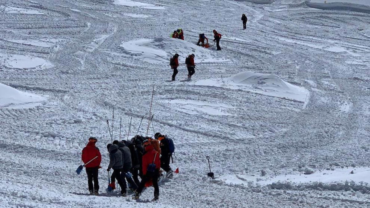 Participants en el simulacre, ahir a Grau Roig.