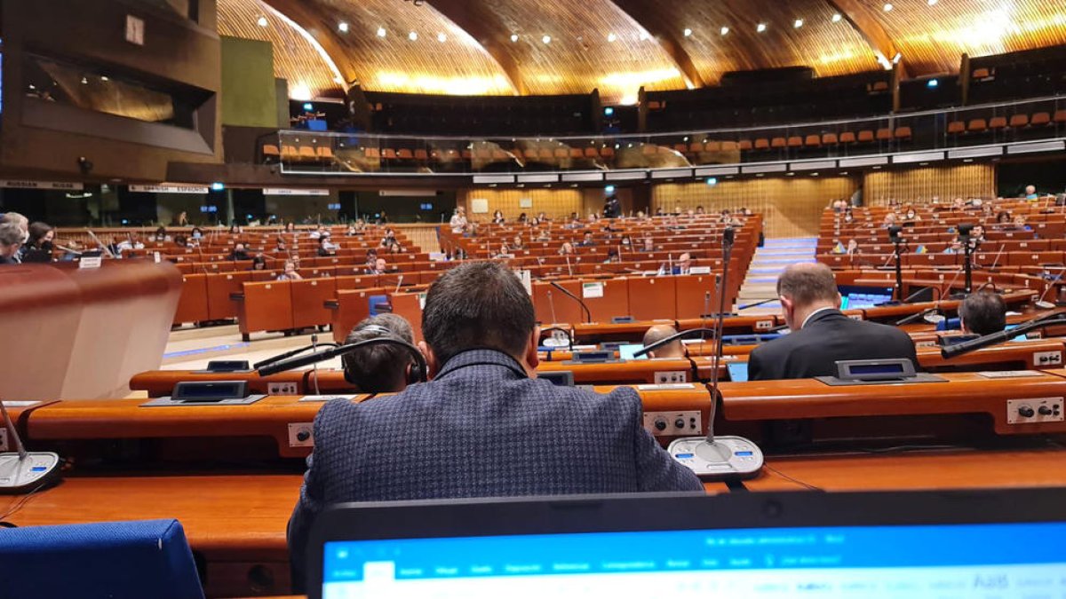 Sessió del congrés, ahir a Estrasburg.