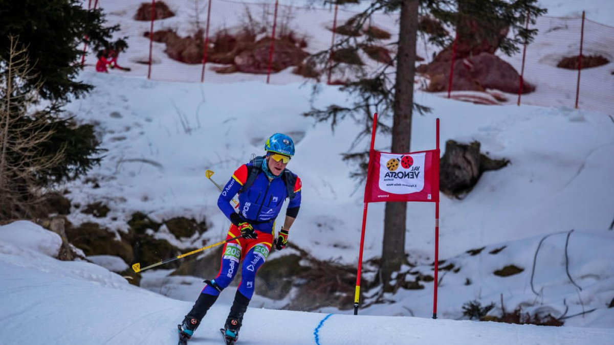 Oriol Olm, que ha fet una temporada sensacional, en una de les darreres proves, la Marmotta Trophy, a Val Martello (Itàlia.)