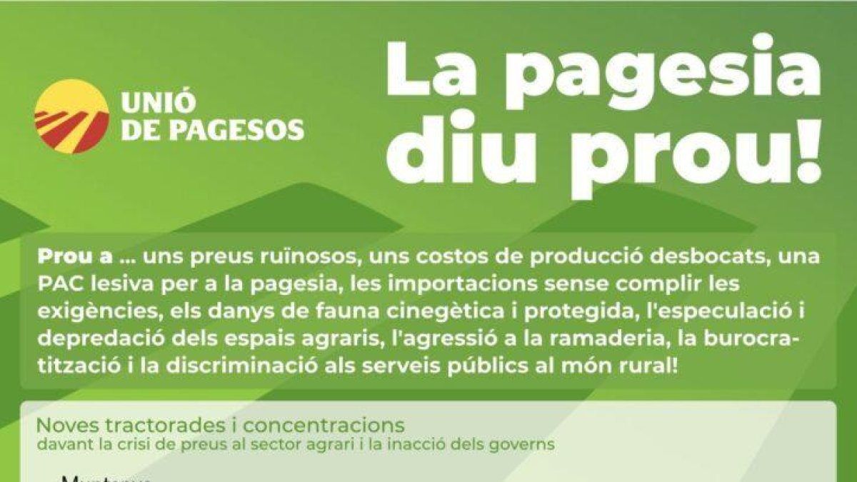 Concentració i tractorada d'Unió de Pagesos
