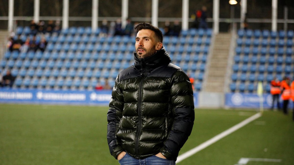 El tècnic tricolor, Eder Sarabia, durant el partit de dissabte contra el Castelló.