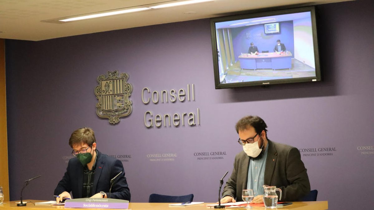 Padreny i Sánchez en la roda de premsa.