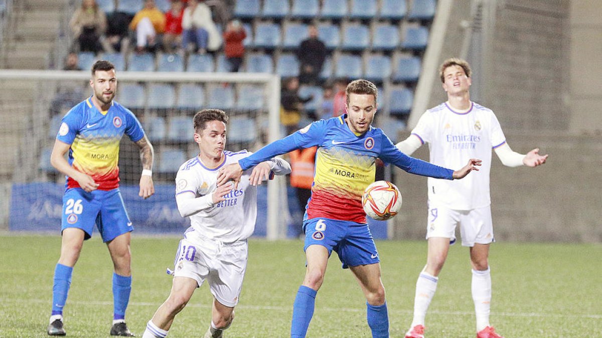 Aguado, en un partit davant el Madrid Castella.