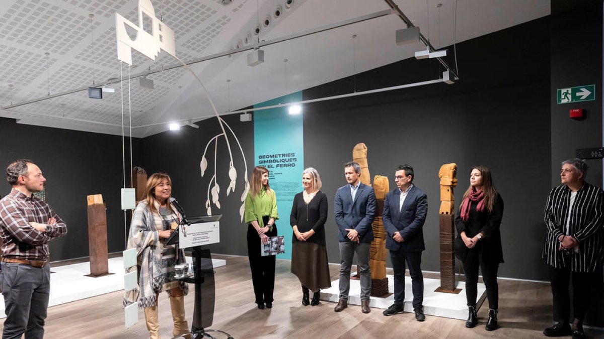 Conxita Marsol durant la inauguració de l'exposició.