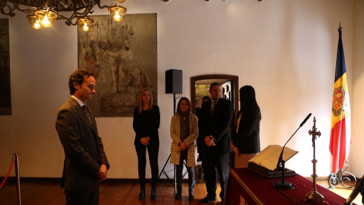 El president de l'Autoritat Financera (AFA), Raül González, en la presa de possessió del càrrec el 2018.