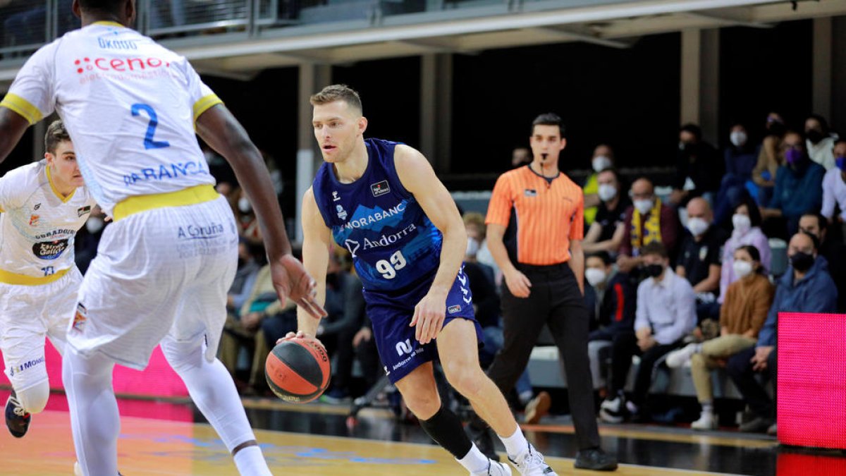Gal Mekel, durant el partit contra l'Obradoiro.