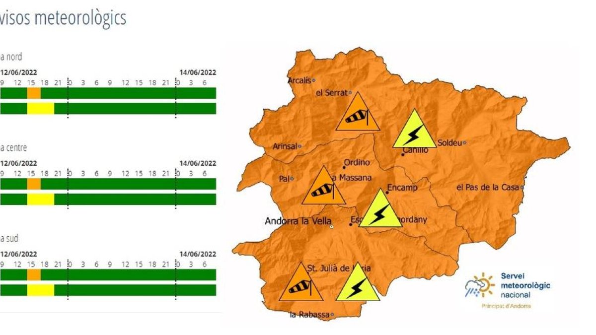L'avís taronja afecta tot el Principat.