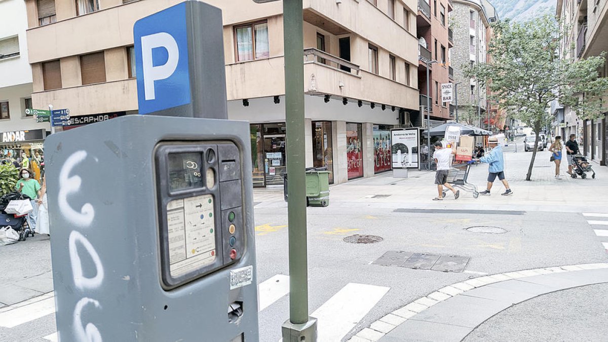 Un parquímetre d'Andorra la Vella.