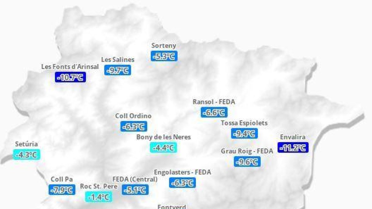 Mapa de temperatures a les 10 hores d'avui
