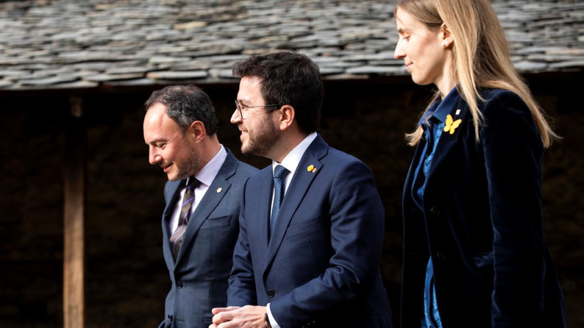 Espot i Pere Aragonès, el 10 de febrer passat.