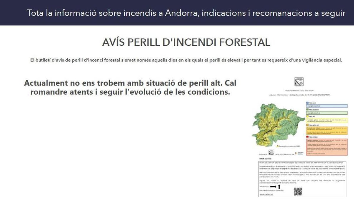 Informació del web sobre incendis